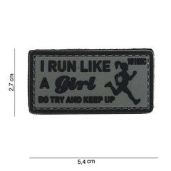 Emblema 3D PVC I run like Grijs - Exprimă-ți Atitudinea cu Stil Rezistent