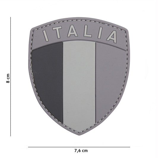 Emblema 3D PVC Italia Gri - Personalizare Tactică Distinctivă