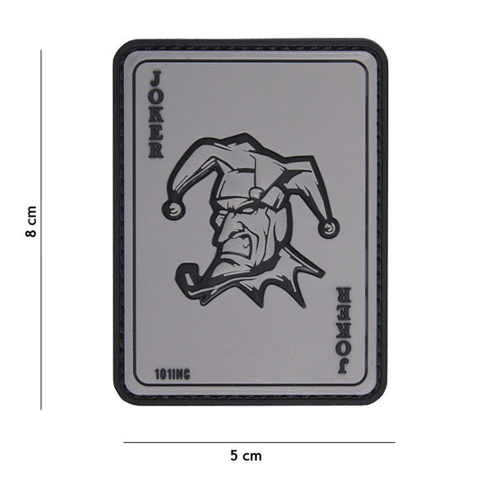 Emblema 3D PVC Joker Gri Tactical - Exprimă-ți Atitudinea Unică