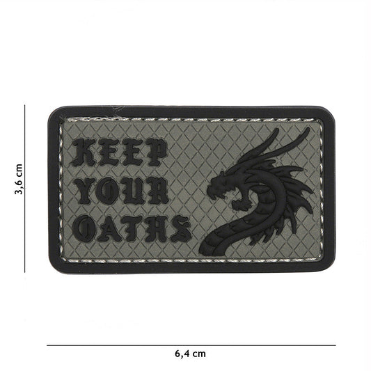 Emblema 3D PVC Keep Your Oaths Gri - Afirmă-ți Angajamentul