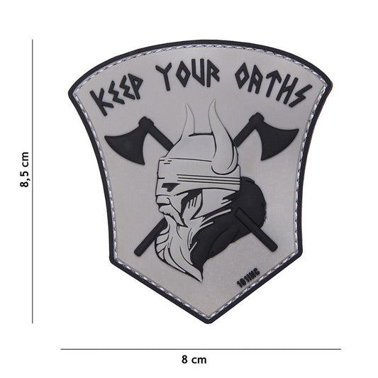 Emblema 3D PVC Keep your oaths Gri - Simbol de Integritate