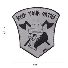 Emblema 3D PVC Keep your oaths Gri - Simbol de Integritate