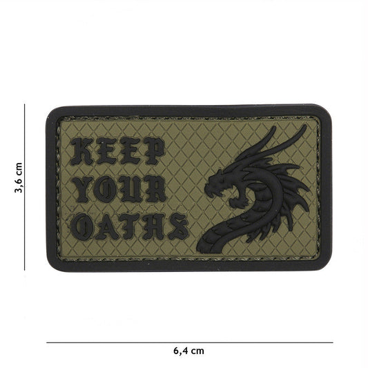 Emblema 3D PVC Keep Your Oaths Verde - Afirmă-ți Angajamentul Fără Echivoc
