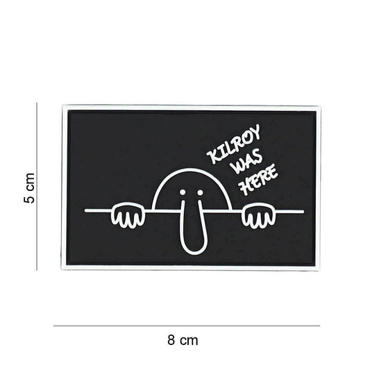 Emblema 3D PVC Kilroy Was Here Negru - Declară-ți Prezența, Lasă O Moștenire
