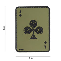 Emblema 3D PVC Klaver Aas Verde - Distincție Tactica Robustă