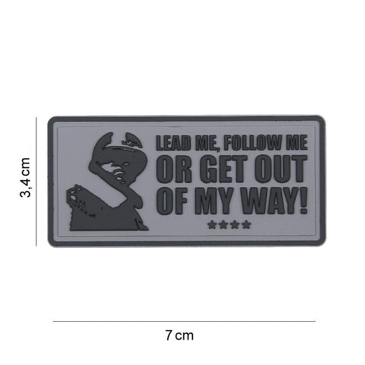 Emblema 3D PVC Lead Me, Follow Me Gri - Afirmă-ți Liderul Interior