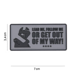 Emblema 3D PVC Lead Me, Follow Me Gri - Afirmă-ți Liderul Interior