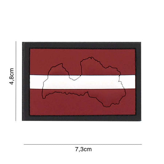 Emblema 3D PVC Letonia cu Contur - Afirmă-ți Identitatea Tactică
