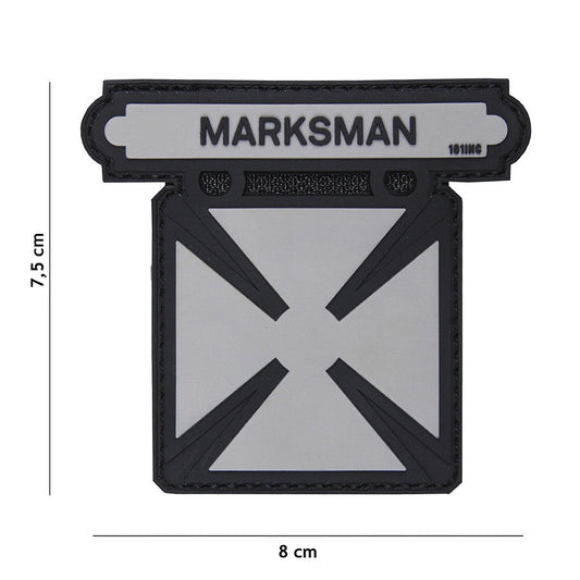 Emblema 3D PVC Marksman Gri - Semnul Tău de Elită