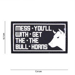 Emblema 3D PVC Mess you'll Negru Morale Patch - Afirmă-ți Atitudinea