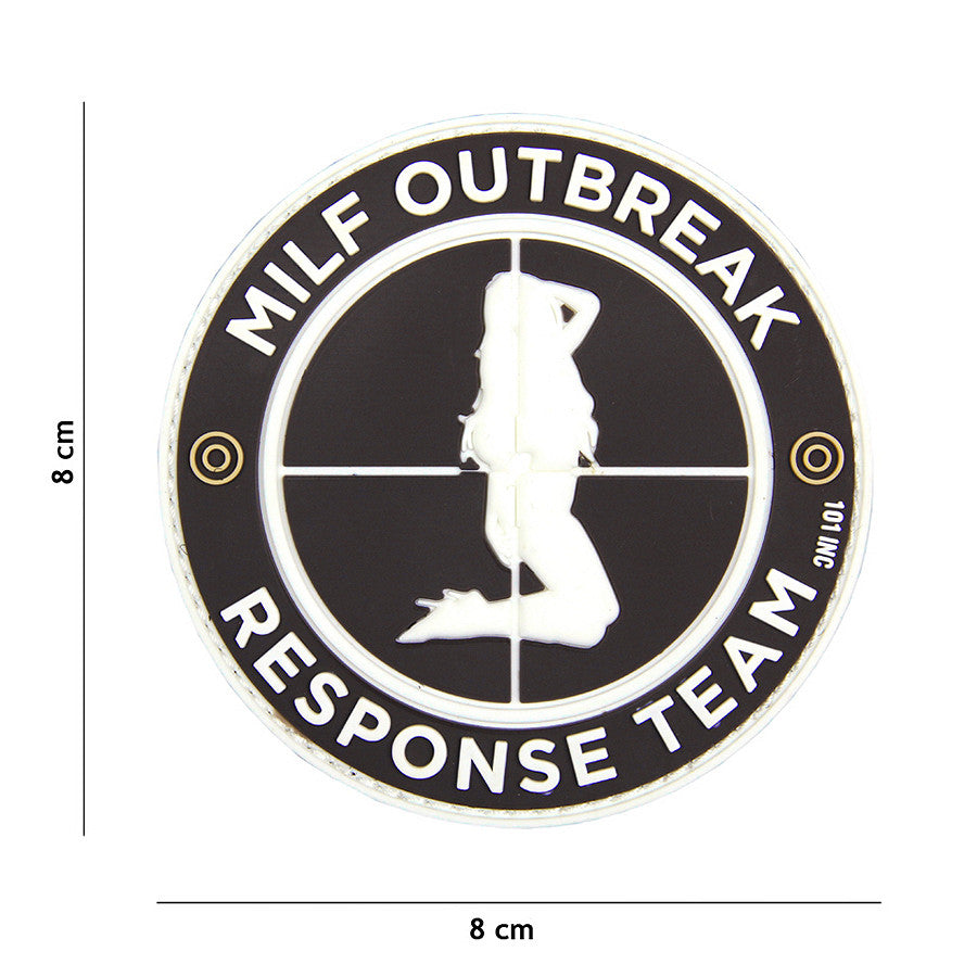 Emblema 3D PVC Milf Outbreak Negru - Atitudine Tactica Distinctă