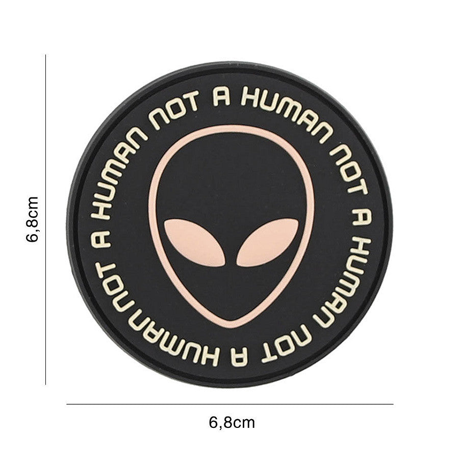 Emblema 3D PVC Not Human Negru/Roz - Afirmă-ți Identitatea Unică