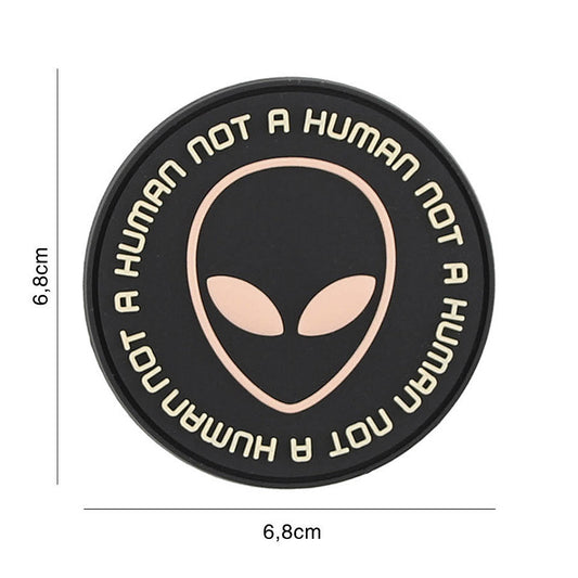 Emblema 3D PVC Not Human Negru/Roz - Afirmă-ți Identitatea Unică
