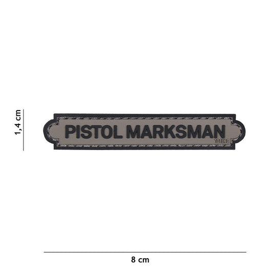 Emblema 3D PVC Pistol Marksman Tab Gri - Semnalizează-ți Precizia