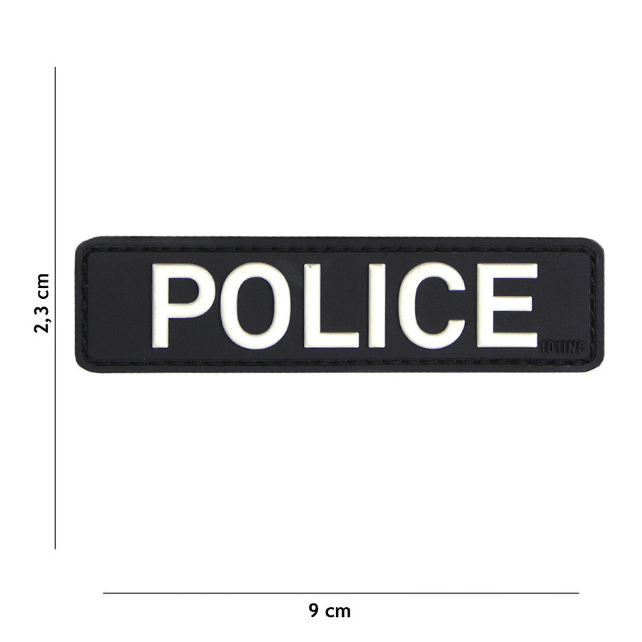 Emblema 3D PVC Police Negru - Identificare Vizibilă, Autoritate Certă