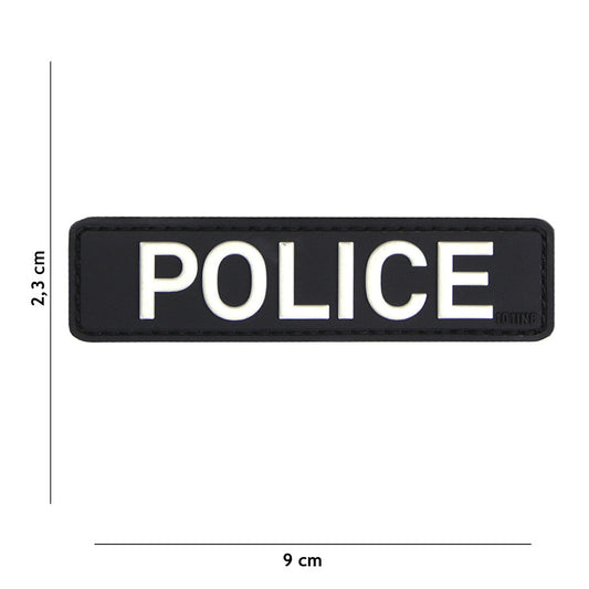 Emblema 3D PVC Police Negru - Identificare Vizibilă, Autoritate Certă