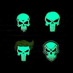 Emblema 3D PVC Punish Skull Yellow Hair Glow - Mesaj Vizibil Non-Stop