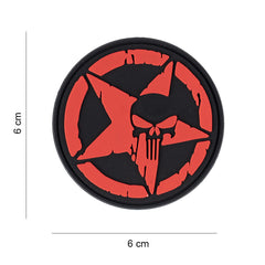 Emblema 3D PVC Punisher Allied Star Roșu - Afirmă-ți Prezența Tactică