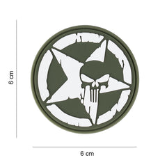 Emblema 3D PVC Punisher Allied Star Verde - Afirmă-ți Atitudinea