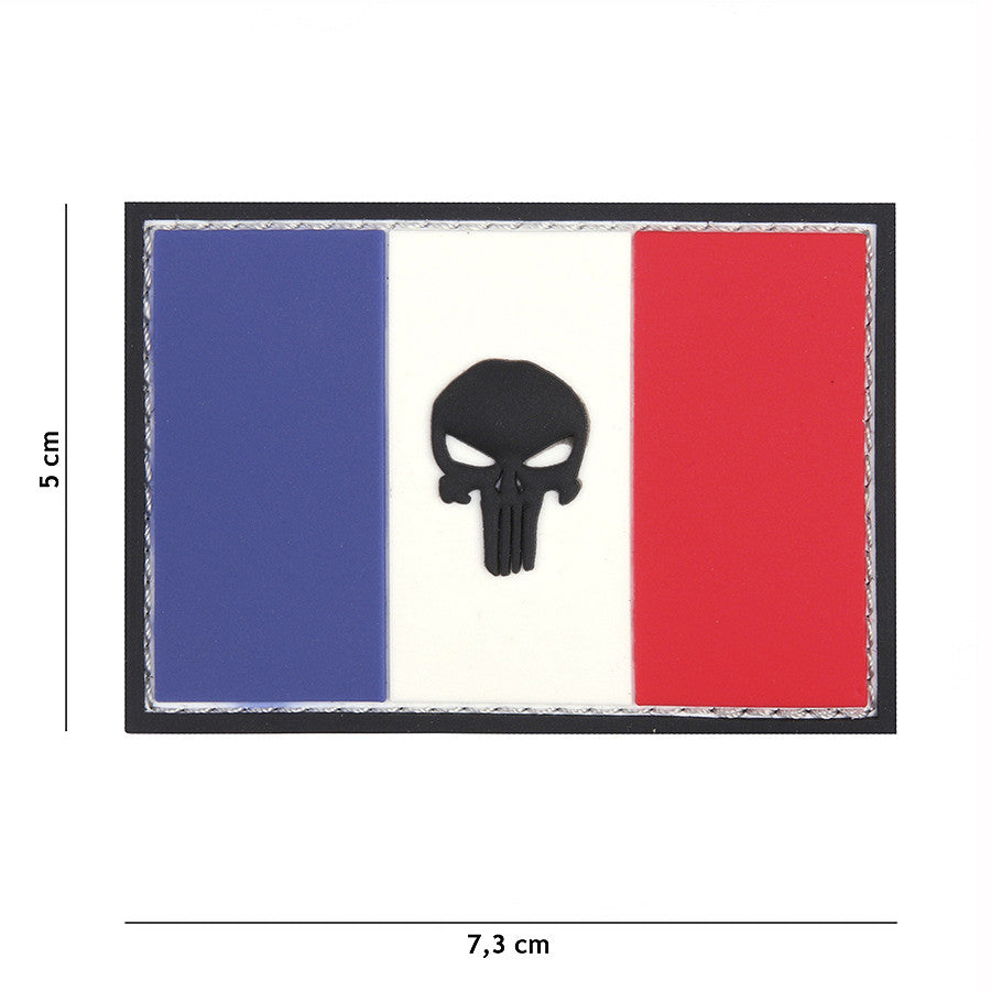Emblema 3D PVC Punisher Drapel Franța - Afirmație Tactică Distinctivă