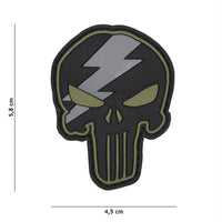 Emblema 3D PVC Punisher Thunder Verde - Afirmă-ți Atitudinea Tactice