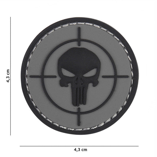 Emblema 3D PVC Punisher Vizier Gri Punisher - Afirmă-ți Spiritul Neînfricat