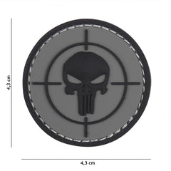 Emblema 3D PVC Punisher Vizier Gri Punisher - Afirmă-ți Spiritul Neînfricat
