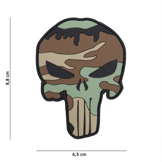 Emblema 3D PVC Punisher woodland - Afirmă-ți Prezența Tactică