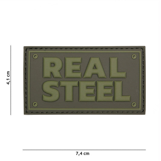 Emblema 3D PVC Real Steel Verde - Afișează-ți Identitatea Tactică