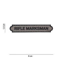 Emblema 3D PVC Rifle Marksman Tab Grijs - Simbol de Precizie Elită