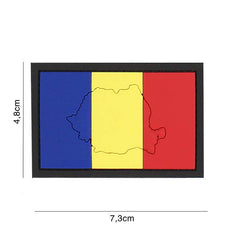 Emblema 3D PVC România cu contur #4140 - Mândrie Națională Durabilă