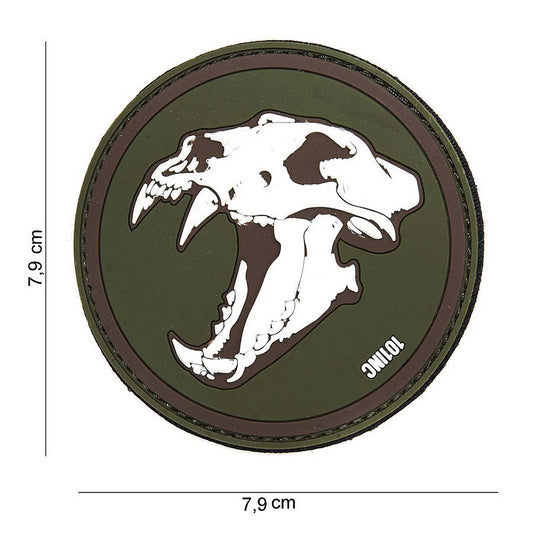 Emblema 3D PVC Sabertooth Tiger Verde - Personalizare Rezistentă și Impactantă