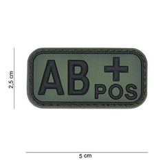 Emblema 3D PVC Sânge AB+ Pozitiv Verde - Identificare Rapidă & Crucială
