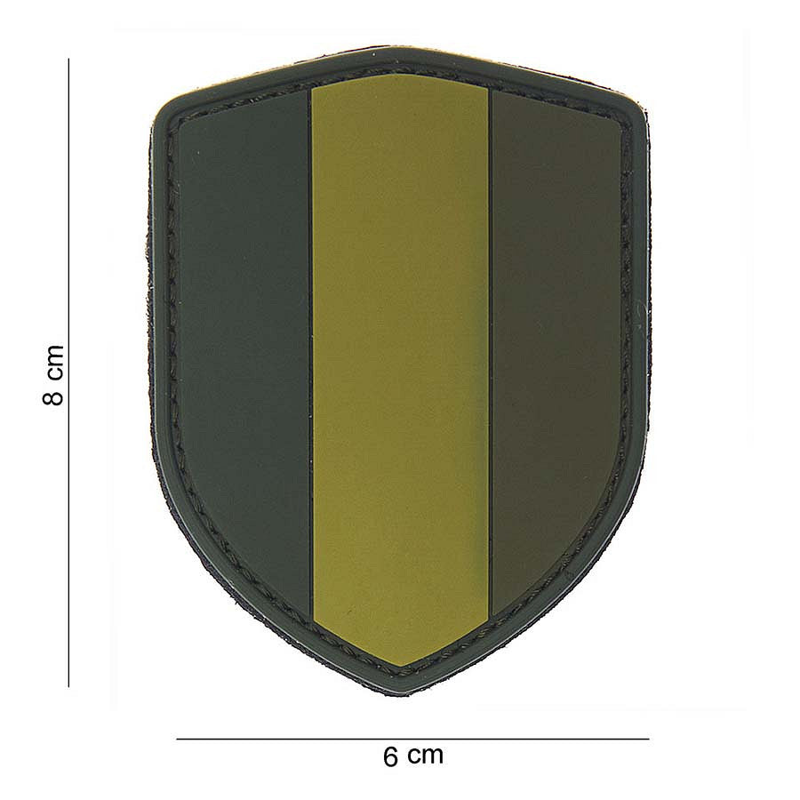 Emblema 3D PVC Scut Belgia Verde - Identitate Tactică Autentică