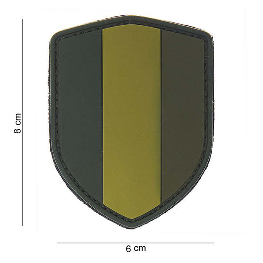 Emblema 3D PVC Scut Belgia Verde - Identitate Tactică Autentică