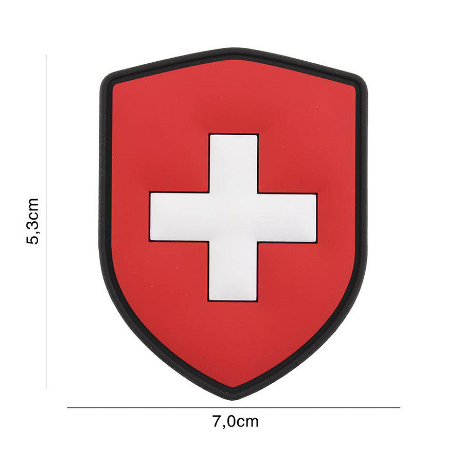 Emblema 3D PVC Scut Elveția - Mândrie Tactică și Durabilă