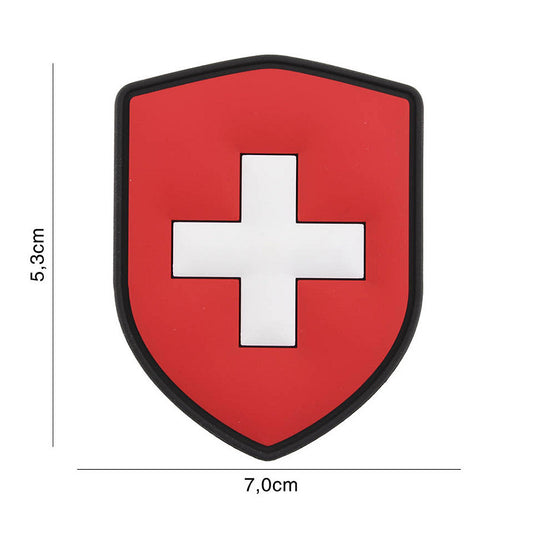 Emblema 3D PVC Scut Elveția - Mândrie Tactică și Durabilă