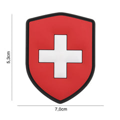 Emblema 3D PVC Scut Elveția - Mândrie Tactică și Durabilă