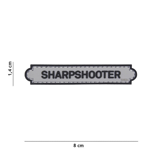 Emblema 3D PVC Sharpshooter Gri - Semnul Preciziei Tactice