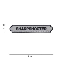 Emblema 3D PVC Sharpshooter Gri - Semnul Preciziei Tactice