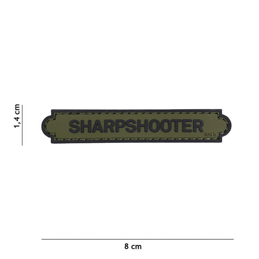 Emblema 3D PVC Sharpshooter tab Verde - Afirmă-ți Precizia pe Teren