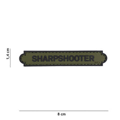 Emblema 3D PVC Sharpshooter tab Verde - Afirmă-ți Precizia pe Teren