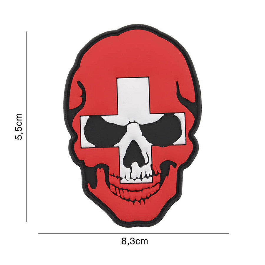 Emblema 3D PVC Skull Zwitserland #2053 - Forță și Stil Autentic