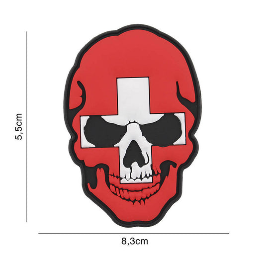 Emblema 3D PVC Skull Zwitserland #2053 - Forță și Stil Autentic