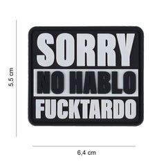 Emblema 3D PVC Sorry No Hablo Fucktardo - Atitudine Brutală, Mesaj Clar
