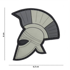 Emblema 3D PVC Spartaanse helm Gri - Personalizare Tactică Unică