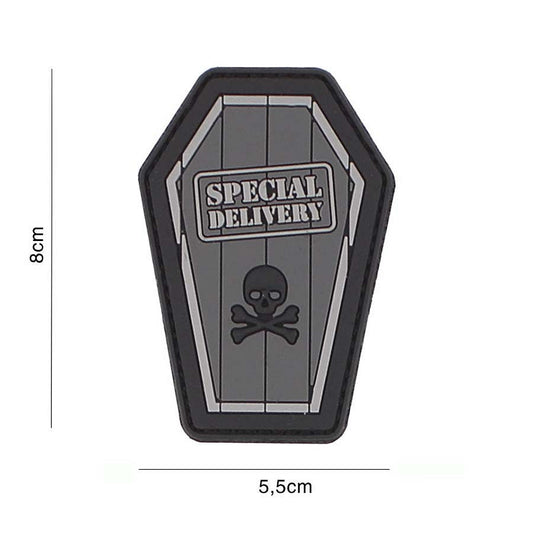 Emblema 3D PVC Special Delivery Gri - Mesaj Tactic Puternic