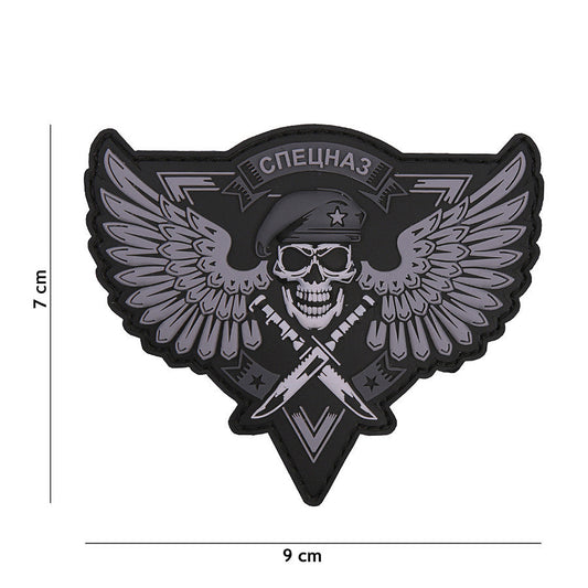 Emblema 3D PVC Spetsnaz Skull Gri Tactical - Afirmă-ți Forța Tactică