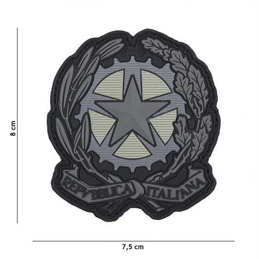 Emblema 3D PVC Stea Italiană Gri #1109 - Identitate Tactică Asigurată