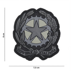 Emblema 3D PVC Stea Italiană Gri #1109 - Identitate Tactică Asigurată